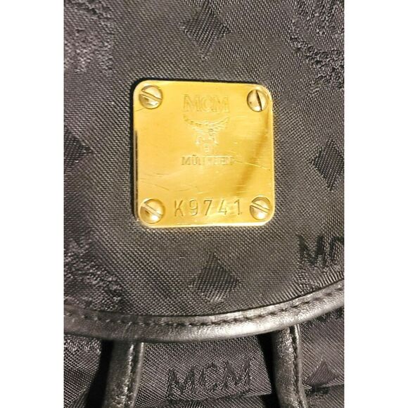 Auth MCM Black Jacquard Backpack - Picture 6 of 10
